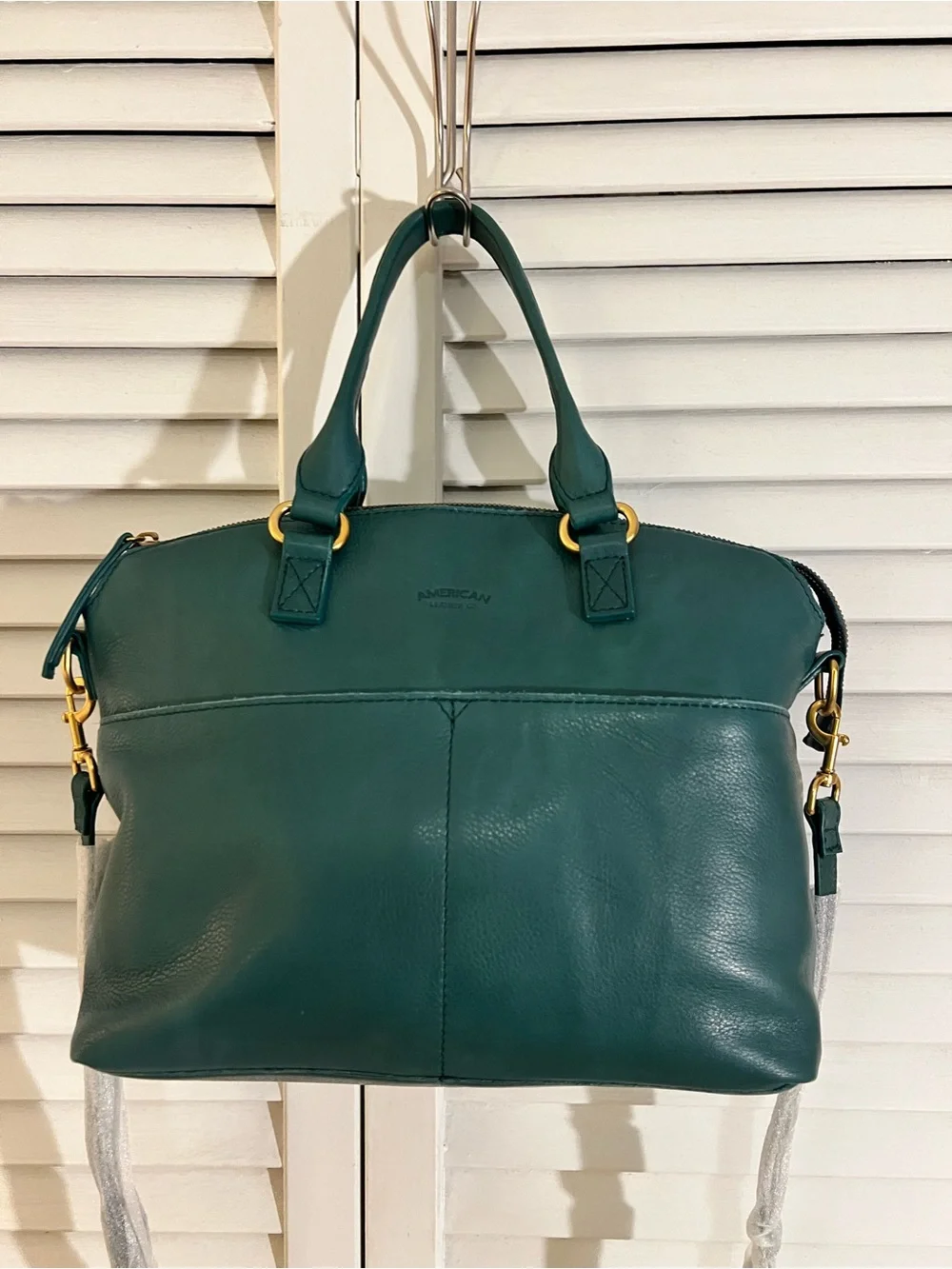 New American Leather Co. Carrie Dome Satchel/crossbody dark teal - Picture 3 of 16